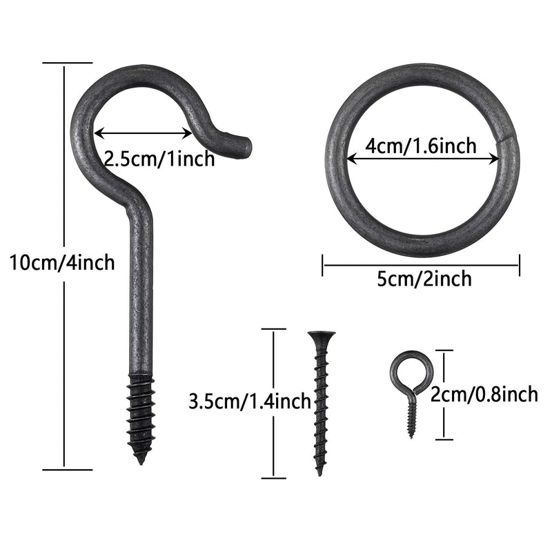 WHQXFDZ 2 Set Hook and Ring Swing Game Hardware Set,Include Nylon String,Mounting Screws,Ring and Iron Hook for DIY Indoor or Outdoor Family Fun - BeesActive Australia