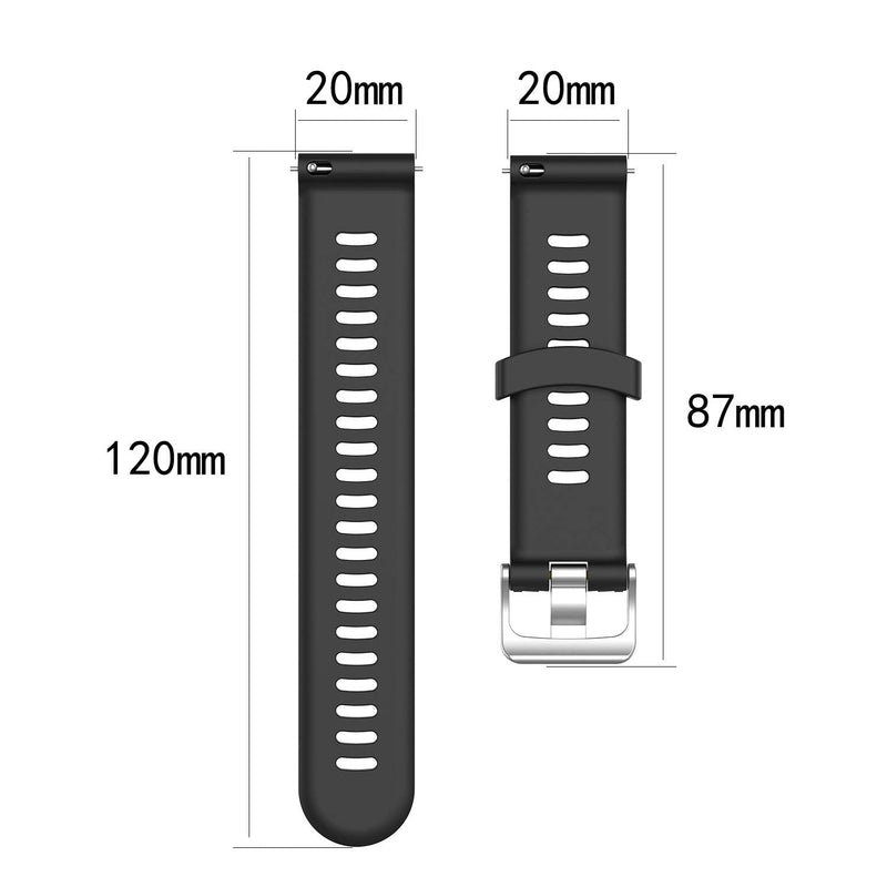 QGHXO Band for Garmin Forerunner 245, Soft Silicone Replacement Band for Garmin Forerunner 245 / Forerunner 645 (No Tracker, Replacement Bands Only) A-Black&Red&Navy - BeesActive Australia