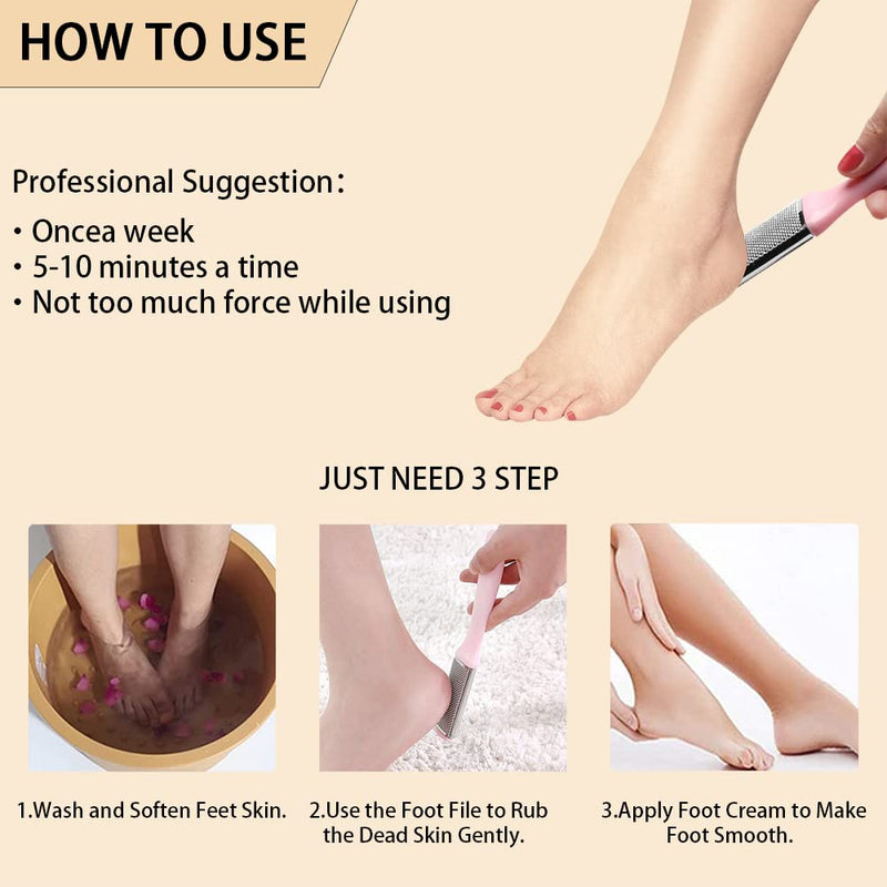 Foot Files for Hard Skin,Foot File Effective Removal Dead Skin Callus Cracked Skin(Pink） - BeesActive Australia