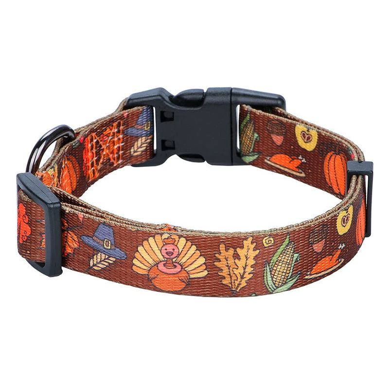 Rhea Rose Girl Dog Collars Spring Cute Daisy Flower Pattern Lovely Print and American Flag Print Dog Collar M(Neck 13.1"-19", Width 3/4") Thanksgiving - BeesActive Australia