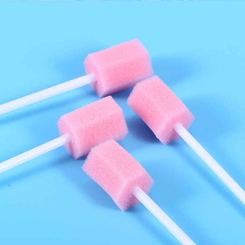 Healifty 100PCS Portable Disposable Pink Convenient Dental Swabs Mouth Sponge Oral Swabs for Tooth Cleaning Clinic Hospital - BeesActive Australia