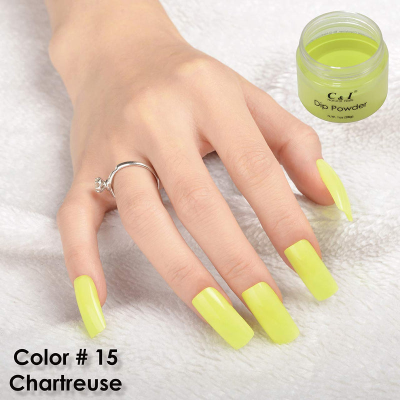 C & I Dipping Powder Color No.015 Chartreuse Yellow Color System - BeesActive Australia