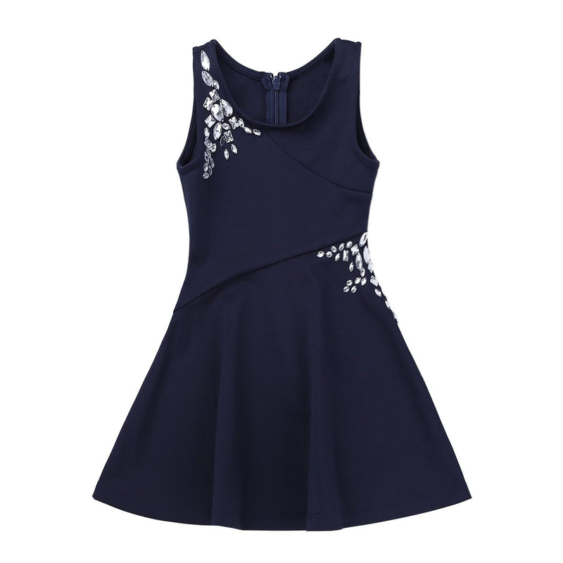 [AUSTRALIA] - ranrann Girls Princess Classic Dazzling Rhinestones Embellished Sundress for Party Casual Wear 10 / 12 