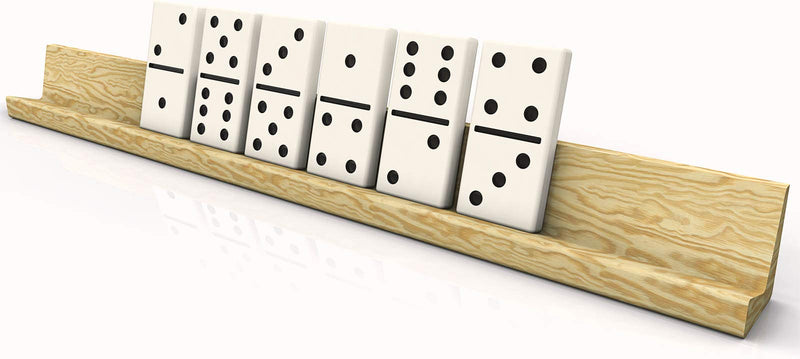 Aidapt Wooden Domino Racks/Trays (33-Centimeter) - Set of 4 - Tile Holders for Mexican Train, Chicken foot and other Domino Games - BeesActive Australia