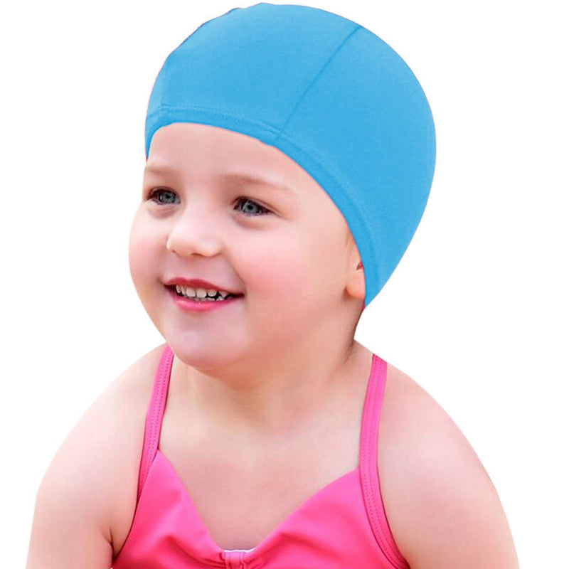 Qualtiy Yes QY 2Pack Superior Polyester Cloth Fabric Bathing Cap Swimming Caps Swimming Hats for Water Sports Sky Blue - BeesActive Australia