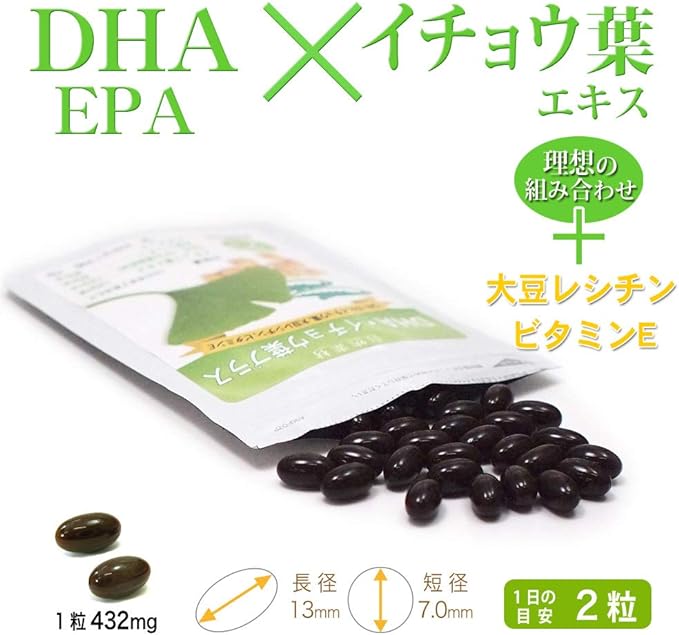 Dainichi Healthy Foods DHA EPA Ginkgo Biloba 80 tablets x 6 bags (8 months supply) Soy Lecithin Vitamin E Supplement - BeesActive Australia