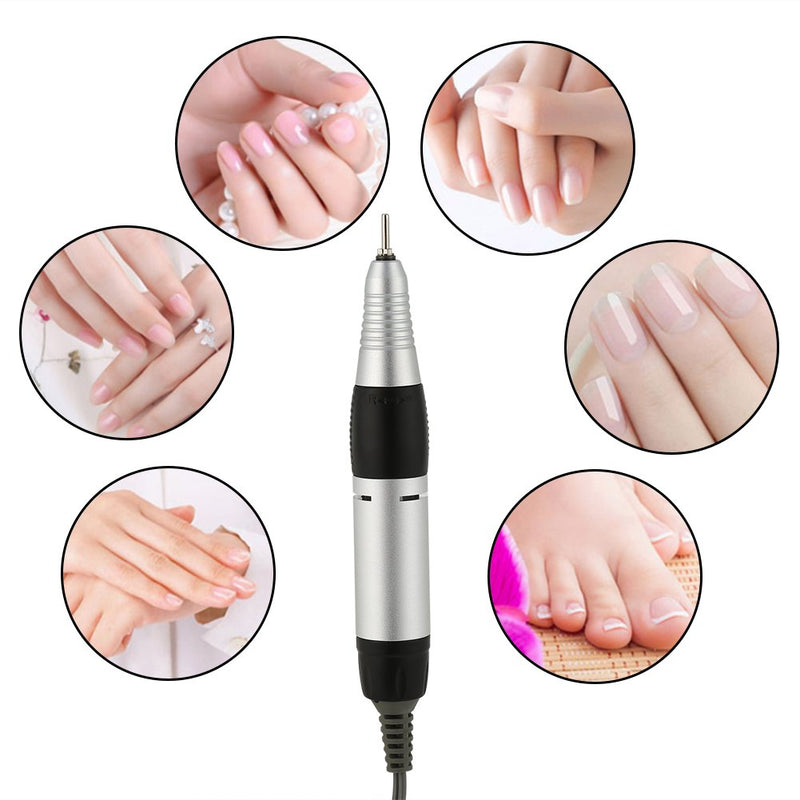 Electric Nail Drill Machine, 4000rpm Electric Nail Art Drill Handle Handpiece Manicure Pedicure Tools Accessories for Acrylic Gel Nails(black) black - BeesActive Australia