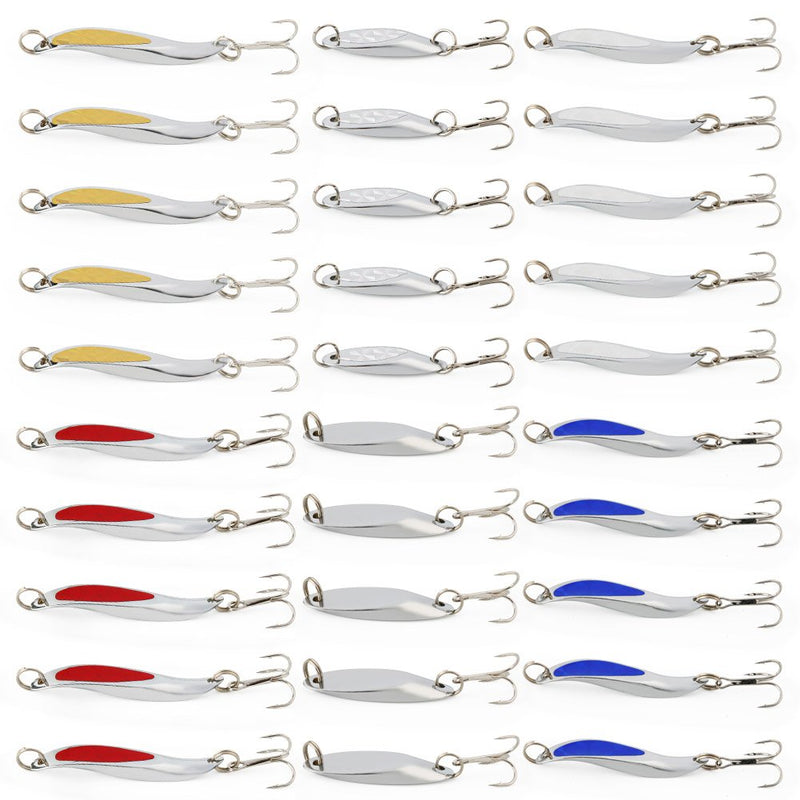 [AUSTRALIA] - Sougayilang Fishing Spoons Lure, Casting Fishing Lures Blade Baits, Great for Fishing Perch, Crappie, Trout, Bass, Pike, Musky, Walleye, Salmon, Striper and More XD-30 