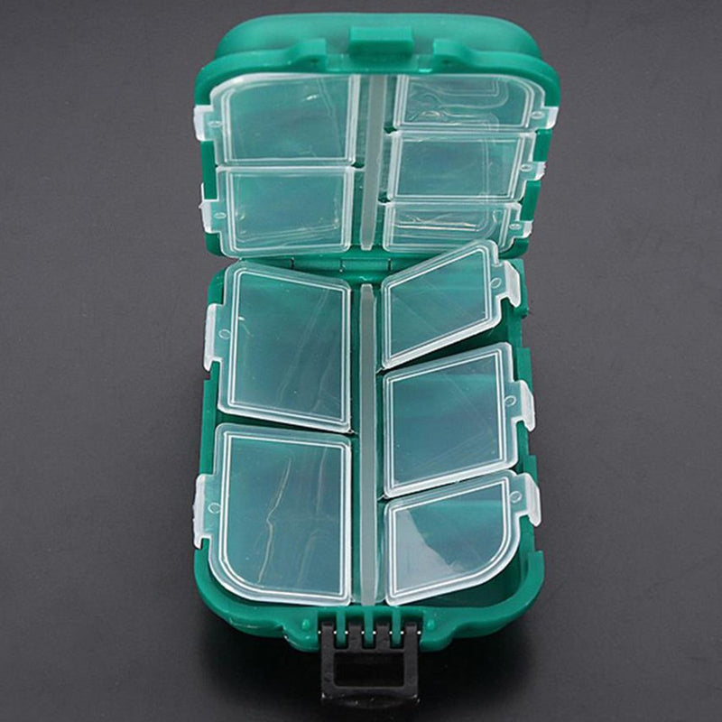 Fishing Tackle Box, 10 grids Plastic Box Waterproof Hard Fishing Tackle Box Case Hooks Lures Baits Storage Organizer Box Utility Boxes - BeesActive Australia