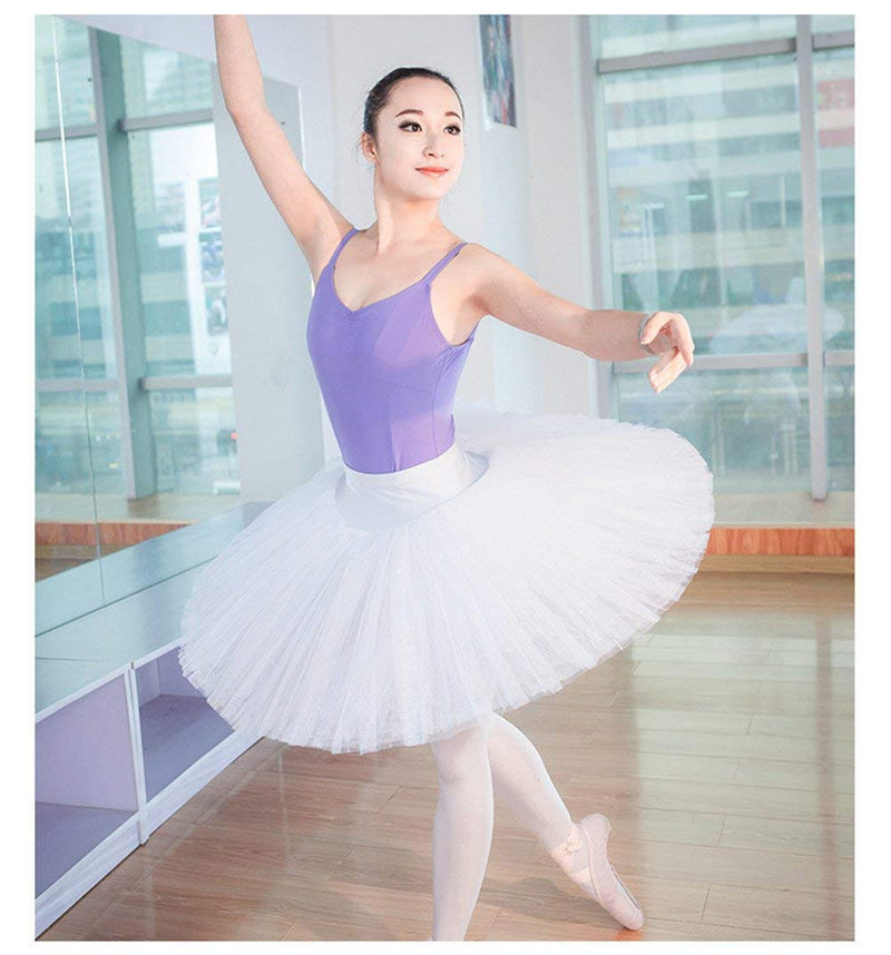 [AUSTRALIA] - Women Professional Swan Ballet Tutu Skirt Hard Organdy Platter Performance Leotard Skirt Small White 