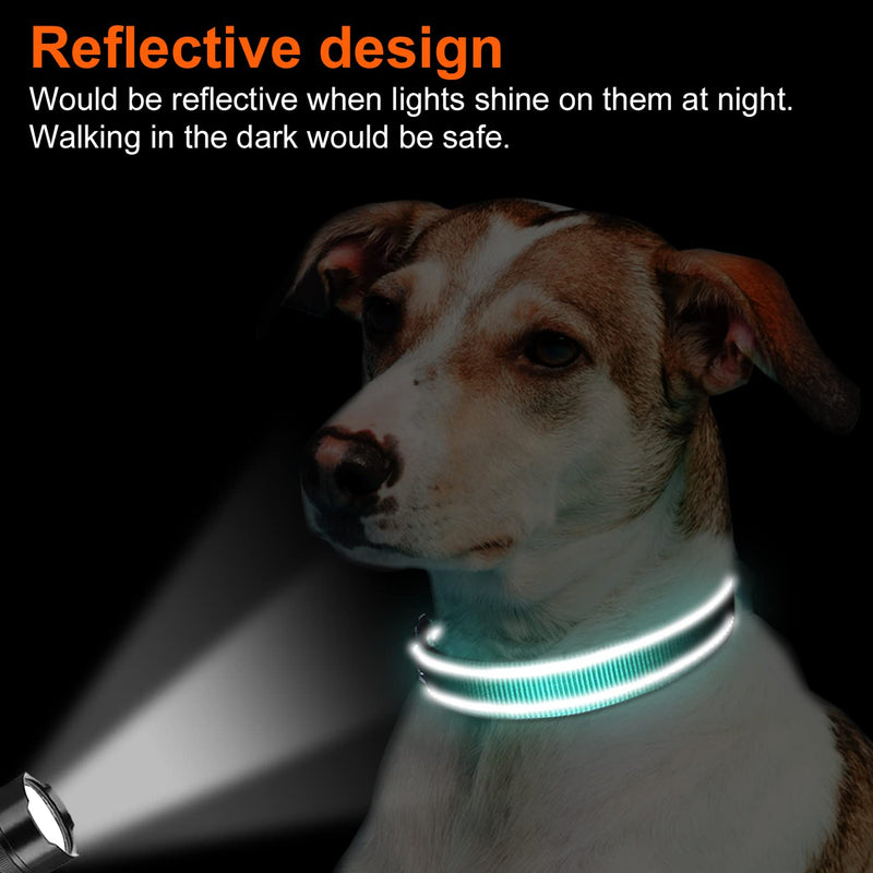 Joytale Reflective Dog Collar,12 Colors,Soft Neoprene Padded Breathable Nylon Pet Collar Adjustable for Small Medium Large Extra Large Dogs,5 Sizes Large (Pack of 1) Teal - BeesActive Australia