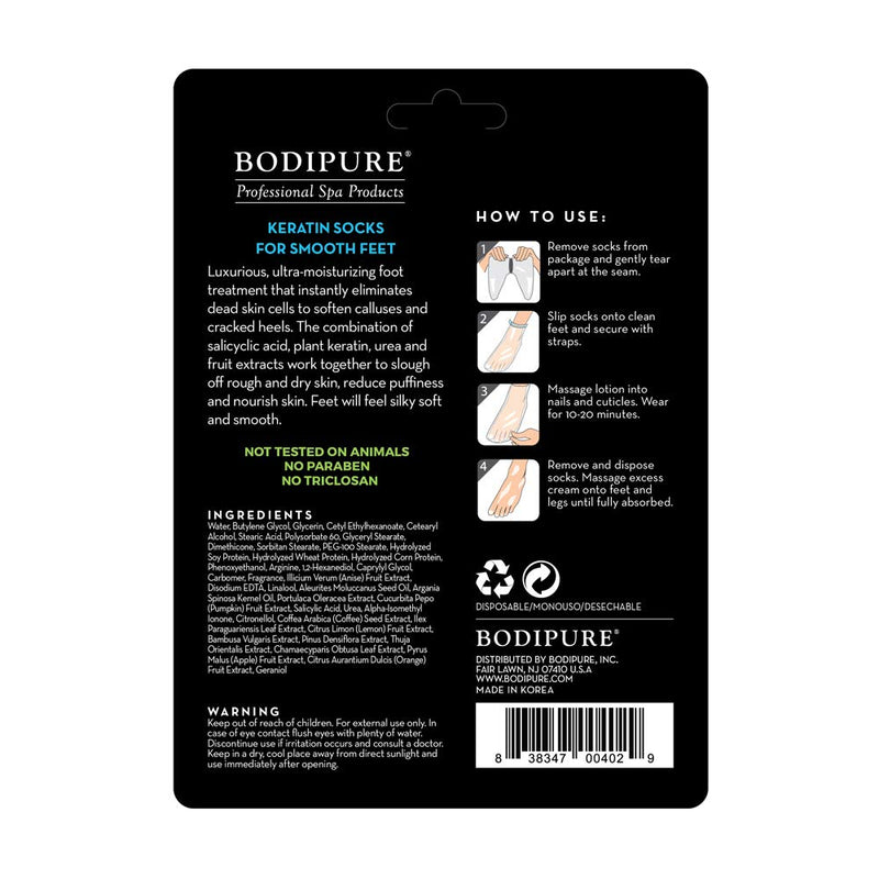 BODIPURE Premium Keratin Foot Mask – Anti-Aging, Moisturizing Socks – Cracked Heels and Dry Skin – Natural Ingredients – Pair in a Pack – (12 Pack) 12 Pack - BeesActive Australia