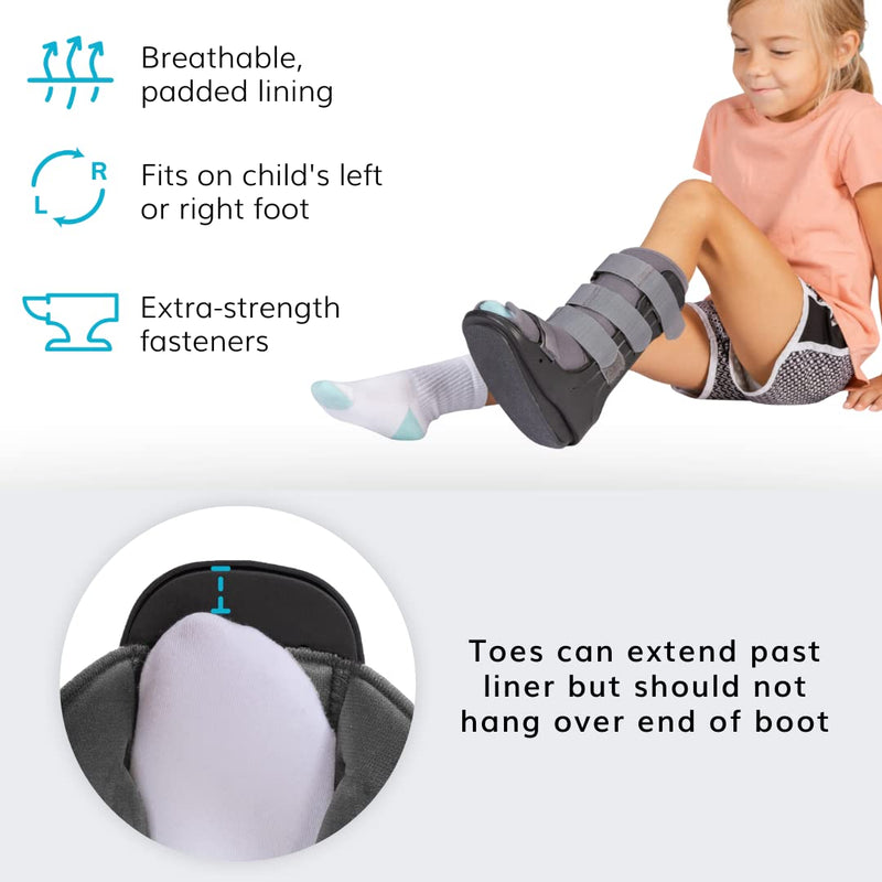 BraceAbility Pediatric Walking Boot - Children's Medical Walker CAM Orthopedic Support Shoe for Youth Ankle Break Injury, Kid's Stress Metatarsal Bone Fracture, Broken Foot or Toe Recovery Cast (S) Small - BeesActive Australia