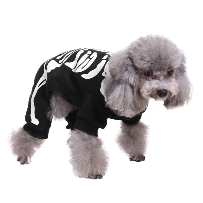 Dog Cat Skeleton Costume Coat Pet Puppy Halloween Costumes Clothes for Small Medium Dogs Cats Halloween Party Cosplay Sweater Jumpsuit Puppies Funny Outfits Kitten Dress up Shirt Pets Apparel Large - BeesActive Australia