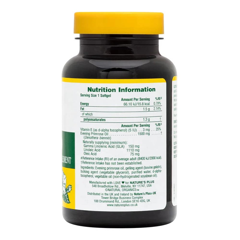 Nature's Plus Ultra EPO - 1500 mg Evening Primrose Oil, 60 Softgels - Gluten Free - 60 Servings - BeesActive Australia