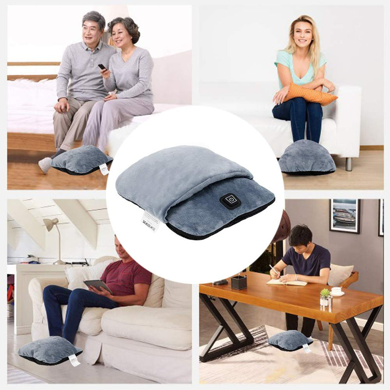 Electric Foot Warmer, Cold Feet Warmers for Home Use and Office Under Table Desk, with 3 Temperature Settings, Fast Heating for Heat Therapy & Pain Relief, Heated Foot Mat for Men & Women, Grey - BeesActive Australia