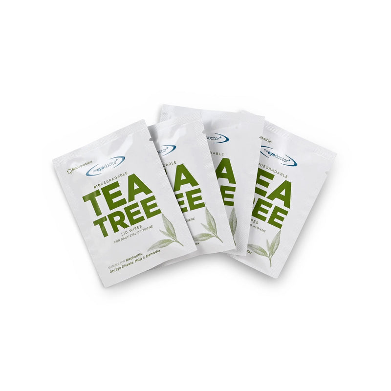 The Eye Doctor Tea Tree Eyelid Wipes - 80x Single Use Tea Tree Eye Wipes – Suitable for Sensitive Eyes, Dry Eyes, Blepharitis, MGD & Demodex – Environmentally Friendly, Biodegradable 80 count (Pack of 1) Tea Tree Wipes - BeesActive Australia