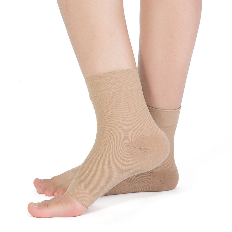 TOFLY® Plantar Fasciitis Socks for Women Men, Truly 20-30mmHg Compression Socks for Arch & Ankle Support, Foot Care Compression Sleeves for Injury Recovery, Eases Swelling, Pain Relief, Beige L Large (1 Pair) - BeesActive Australia