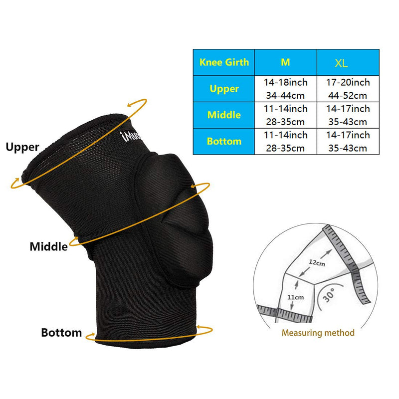 [AUSTRALIA] - iMucci Professional Protective Knee Pads - 0.78 inch Thick Sponge Non-Slip Sports Dance Kneepad back with hole size M 