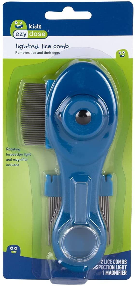 Ezy Dose Kids Lice and Eggs Comb | Hair Care for Baby, Toddler, Adult | Includes Light, Magnifying Glass, Stainless Steel Pin Teeth - BeesActive Australia