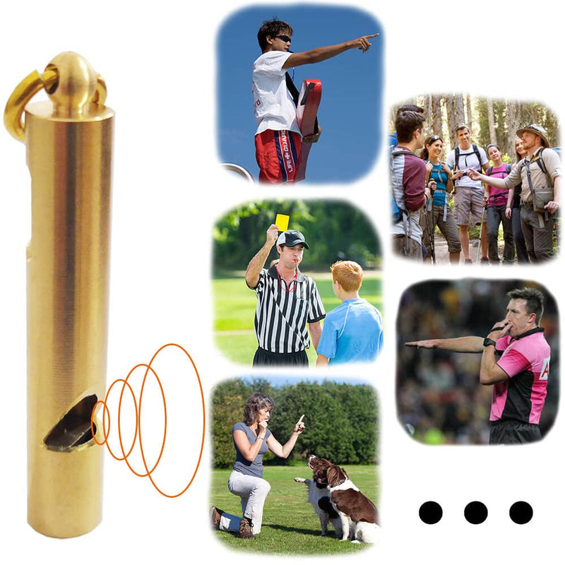VINTOMA 2 x Retro Brass Whistle with Lanyard, high-pitched Brass Whistle for Dog Training, Outdoor or Emergency - BeesActive Australia
