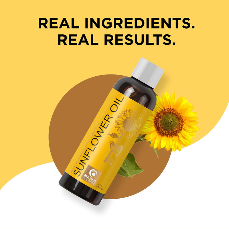 Sunflower Oil for Hair Skin and Nails - Aromatherapy Carrier Oil for Essential Oils Mixing and Hair Oil - Body Massage Oil Cleanser for Face Anti Aging Skin Care and Moisturizing Body Oil for Dry Skin - BeesActive Australia