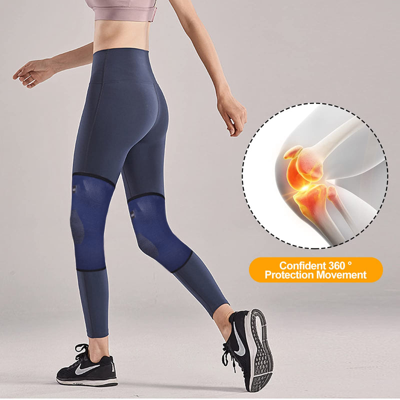 KUBAO 2 Pack Compression Knee Brace for Working Out, Running, Gym, Fitness, Weightlifting High Stretch Knee Pads for Meniscus Tear, ACL, Arthritis, Joint Pain A4-Brown Large - BeesActive Australia