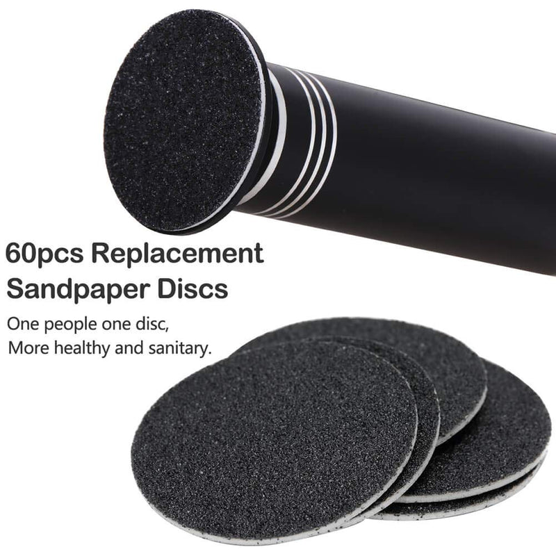 Electric Foot Callus Remover Adjustable Speed Electronic Hard Skin Remover Machine with 60pcs Replaceable Sandpaper Discs (Black) Black - BeesActive Australia