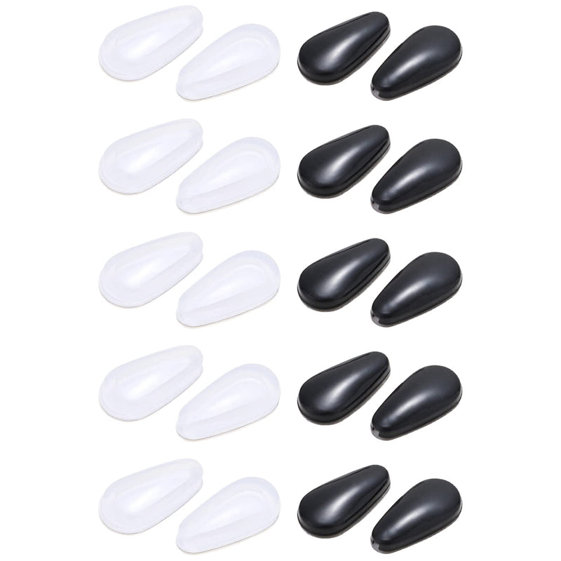 10pair Anti-Slip Silicone Air Cushion Nose Pads for Glasses - Universal Soft Transparent Adhesive Grips, Micro Airbag Chamber Thickness, Spectacle Eye Pads for Reading Eyeglasses, Sunglasses - BeesActive Australia