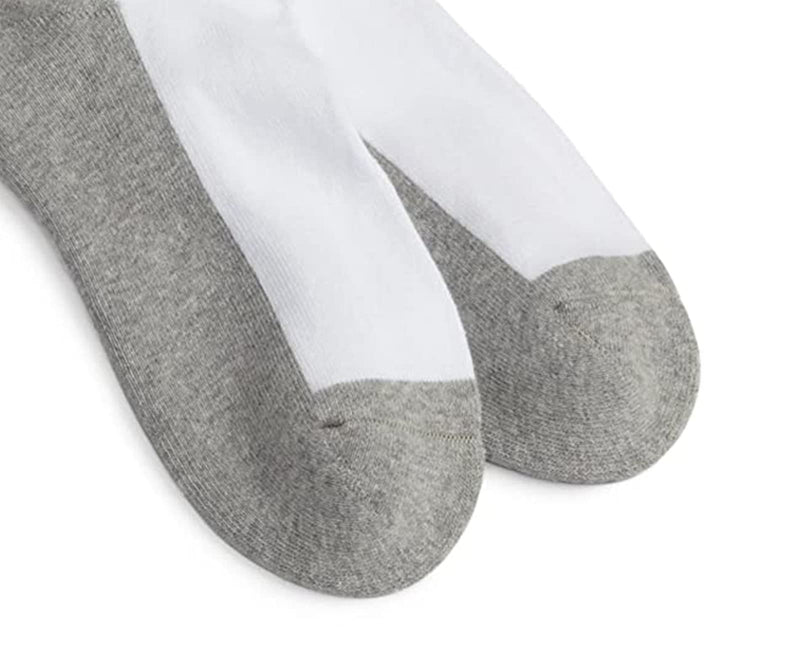Jefferies Socks Big Boys' Seamless-Toe Quarter Athletic Socks (Pack of 6) Medium White/Grey - BeesActive Australia