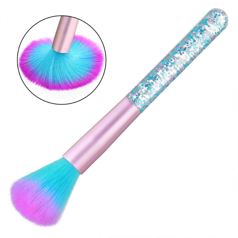 SILPECWEE 2Pcs Nail Art Dust Remover Powder Brush Set Makeup Dipping Powder Acrylic Nail Pen Manicure Cleaning Brushes Tools No1 - BeesActive Australia