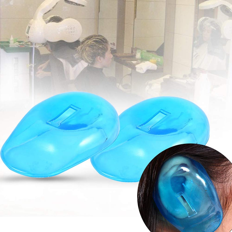 Ear Cover, 2PCS Blue Salon Hair Dye Clear Blue Silicone Ear Shield Barber Shop Anti-Staining Earmuffs Protect - BeesActive Australia
