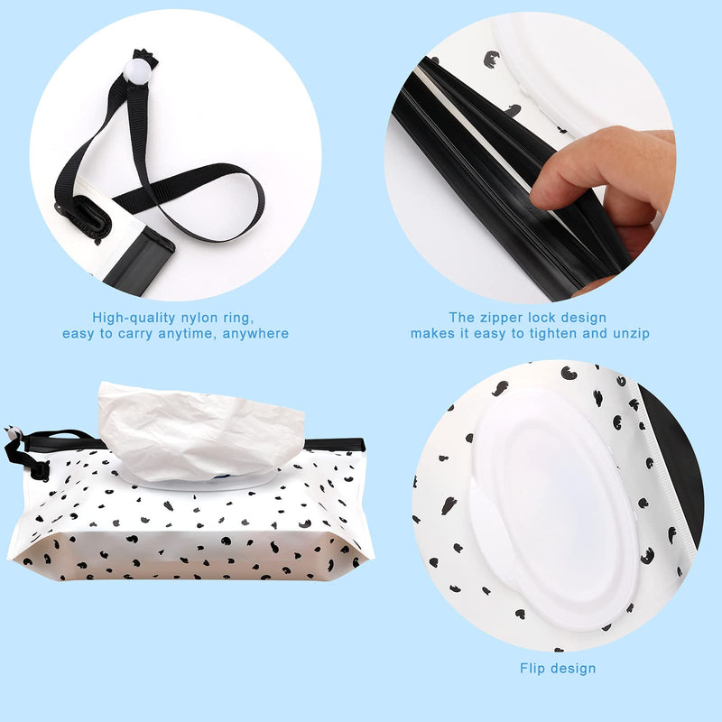 SAVITA 2pcs Wet Wipe Pouch, EVA Reusable Wet Wipes Dispenser Portable Wipe Carrying Pouches Case for Handbag Travel Baby (2 Styles) style 1 - BeesActive Australia