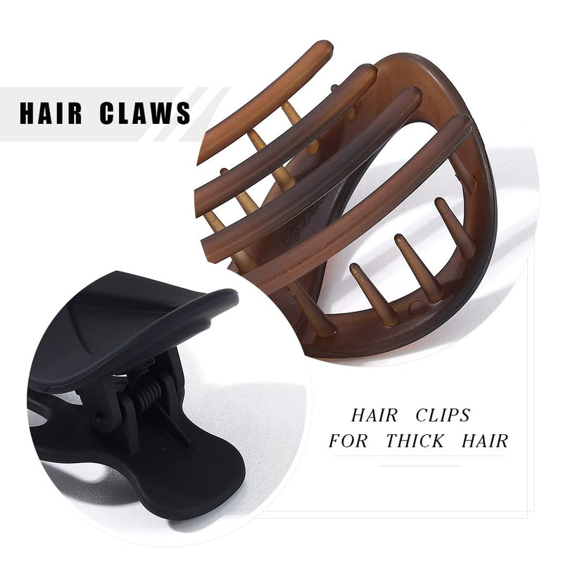Runmi Hair Claw Clips Black Large Hair Clips Hair Accessories for Women and Girls (A) A - BeesActive Australia