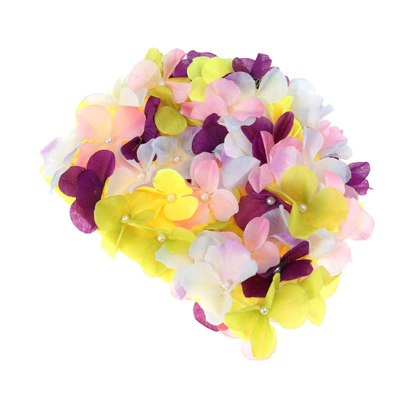 FAVOMOTO Swim Cap Flower for Women Floral Caps Swim Turban Waterproof Swim Cap for Long Hair Petal Stylish Swimming Hat Bathing Caps Ear Hair Protection Easy to Put On and Off Size - BeesActive Australia