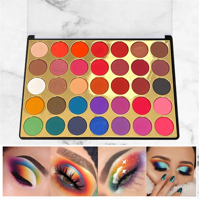 VERONNI Pro 35 Color Eyeshadow Palette 8 Shimmer 27 Matte Bright and Warm Colorful Eye Shadows Makeup Pallet (35SP) 35SP - BeesActive Australia