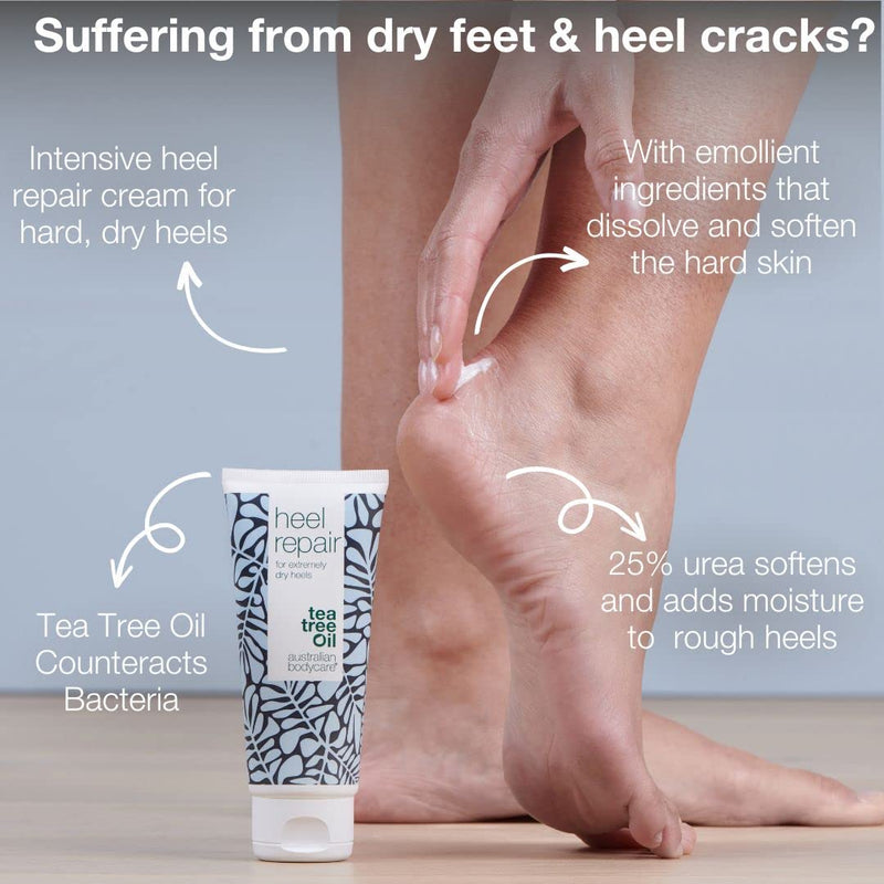 Australian Bodycare Cracked Heel Repair Cream 100ml | Hard Skin Remover for Feet | 25% Urea Cream | Cracked Heel Balm | Heel Care for Women & Men with Dry and Cracked Feet | Australian Tea Tree Oil 100 ml (Pack of 1) - BeesActive Australia
