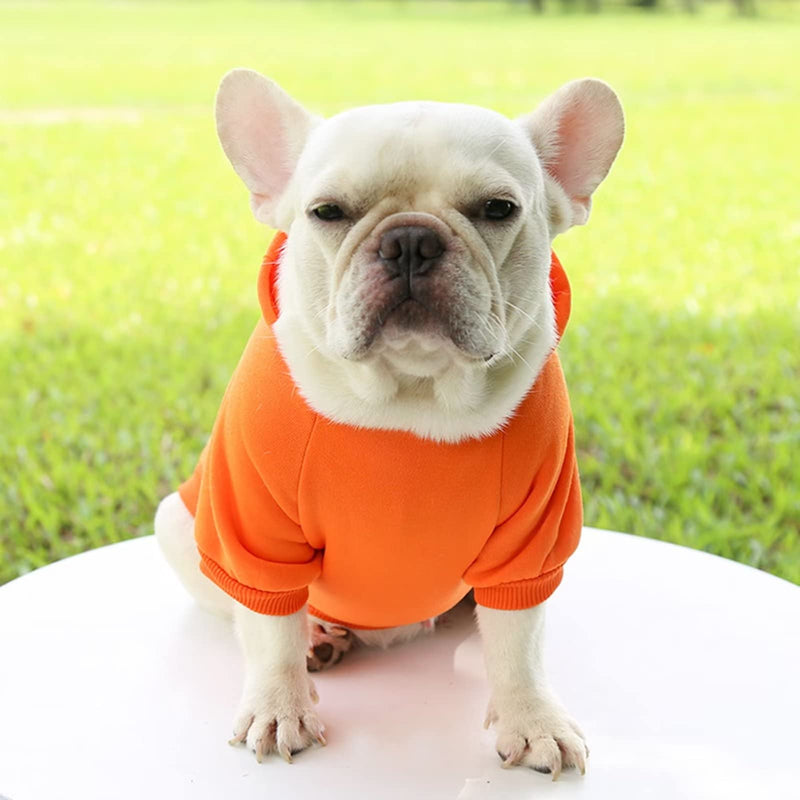 Dog Hoodie with Pocket Pet Warm Sweater for Winter Small Medium Dogs Puppy Coat XX-Large Orange - BeesActive Australia