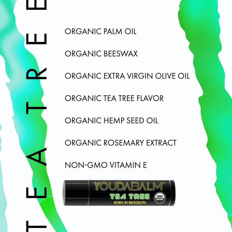You Da Balm: Organic Lip Balm | Tea Tree | 3-Pack | Cool & Refreshing Pack of 3 Tubes - BeesActive Australia