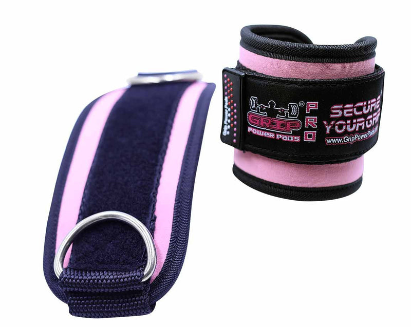Ankle Straps for Cable Machines Double D-Ring Gym Adjustable Neoprene Premium Cuffs to Enhance Legs Abs & Glutes Kickbacks Workouts Leg Curls Extensions Booty Hip Abductors Exercise for Men & Women Pink Single - BeesActive Australia
