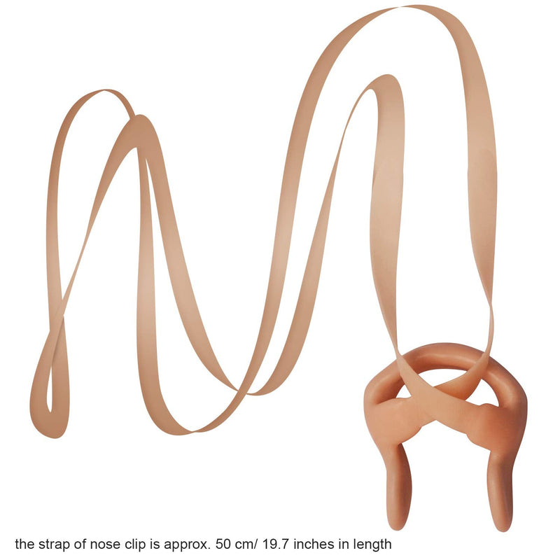SAVITA Silica Gel Swimming Nose Clip Waterproof Nose Protector with Soft Elastic String for Kids and Adults, Beige(8 Pack) - BeesActive Australia