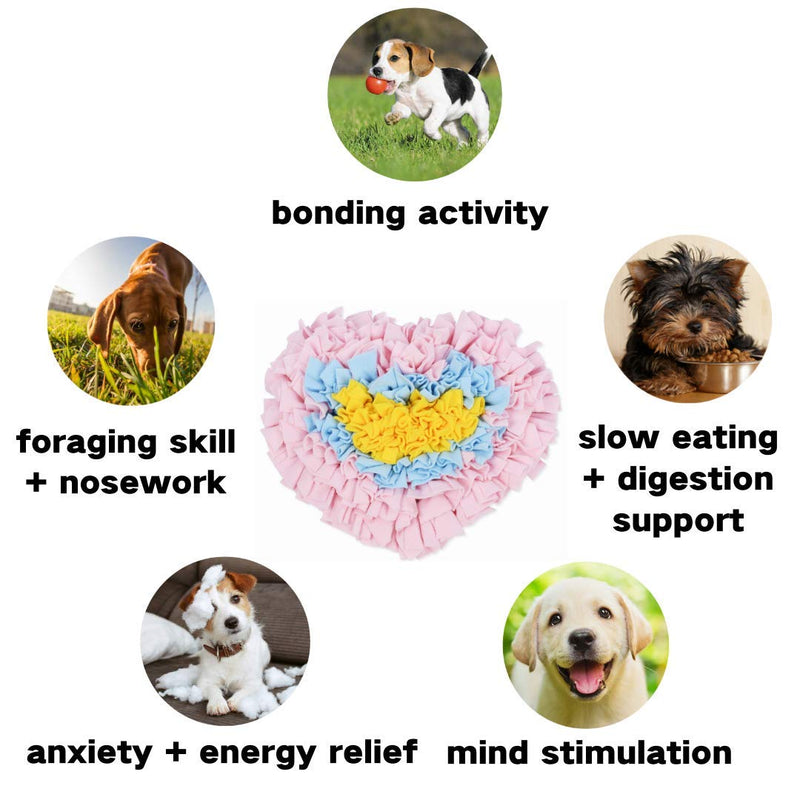 GoFika Small Dogs Slow Feeding Snuffle Foraging Mat Cloth for Puppies and Pets (14" x 11.8") Interactive Puzzle Feeder for Stimulation and Nosework (Pink) - BeesActive Australia