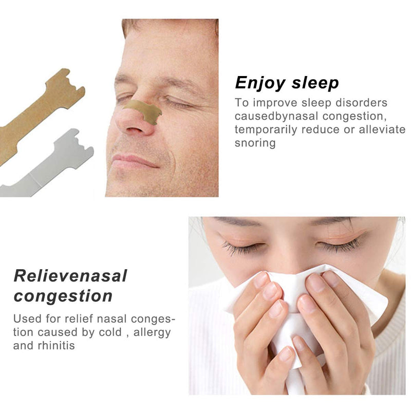 RZJZGZ 120 Pcs Upgraded Anti Snoring Nasal Strips Large Breathe Better Good Sleeping Nasal Pads (120 PCS, 66x19mm) - BeesActive Australia