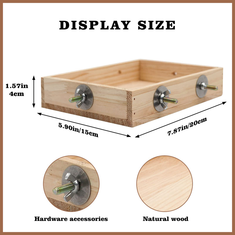 Bird Parrot Wooden Feeding Cups, Natural Wooden Parrot Bird Perch Stand, Birds Food Dish, Bird Cage Food Standing Feeding Perch Bowl Toy for Small Animal Parrot, Rat, Parakeet, Budgies, Love Birds - BeesActive Australia