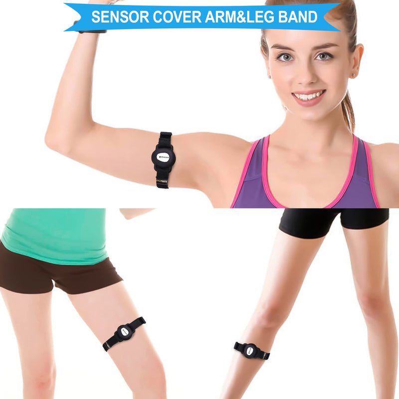 Armband Compatible with Dexcom G7, 8" to 19" Adjustable Arm Band for Adhesive Patches Waterproof Accessories, CGM Continuous Glucose Monitor System Transmitter Sensor Cover (Black) Black - BeesActive Australia