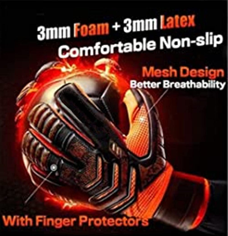 Jellybro Soccer Goalkeeper Gloves for Adults and Youth Football Goalier Gloves Finger Protection Device orange 7 - BeesActive Australia