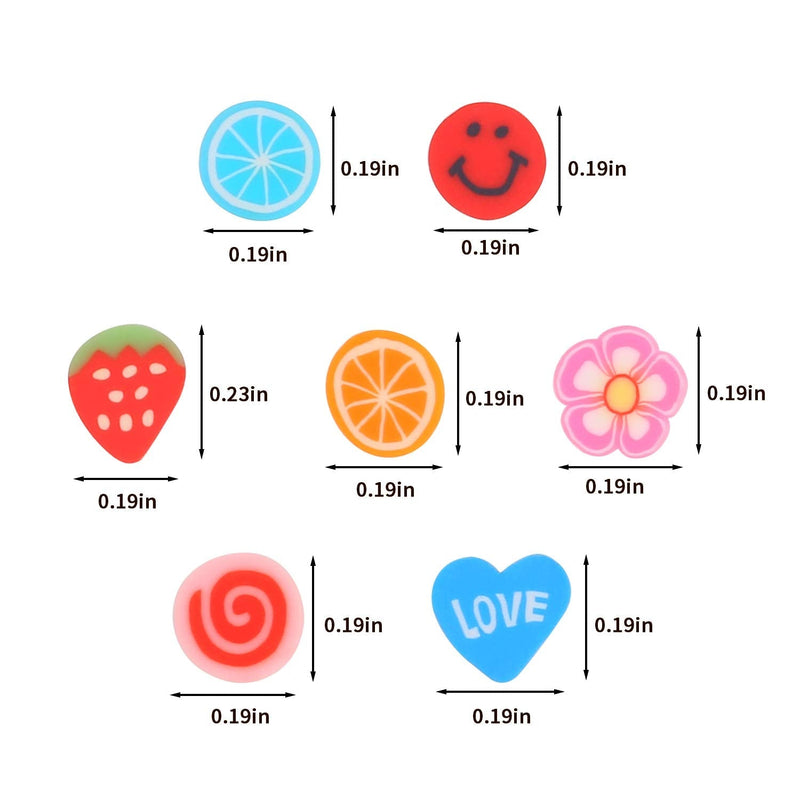 CCINEE Nail Art Slices,3D Assorted Fimo Slices Fruit Animal Flower Polymer Clay Slices for Slime Craft,4500PCS,1/5 Inche - BeesActive Australia