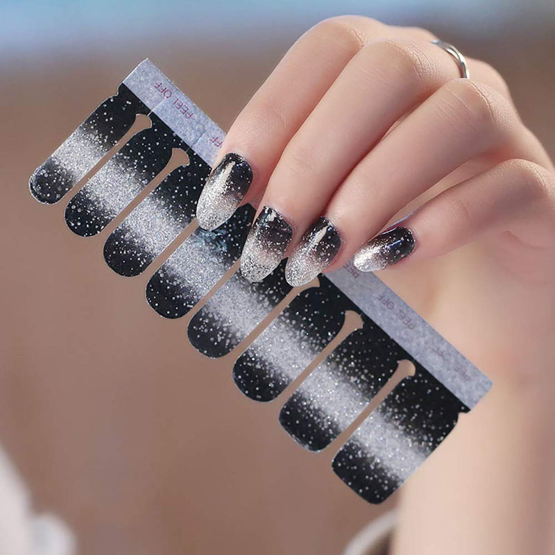 WOKOTO 6Pcs Nail Wraps For Women Sticker Nails With 1Pc Nail File Kit Full Nail Tips Stickers Wraps For Nails - BeesActive Australia