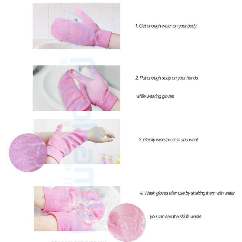 Magic korean body scrub Beauty towel 100% Made of cotton Exfoliating Bath Washcloth PinkMittens - BeesActive Australia