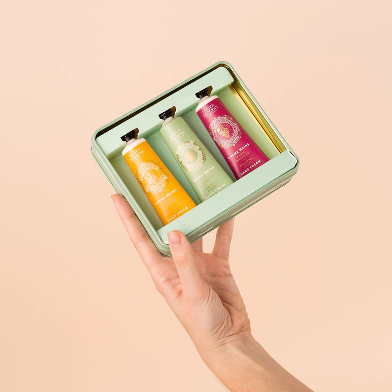 Panier des Sens - Gift for Women - Trio of Natural Hand Cream Almond, Honey & Grape - Gift Ideas for Her Made in France – Gift Set for Women with 97% Natural Ingredients - Mini Hand Lotion 3x1Floz Grape, Honey & Almond - BeesActive Australia